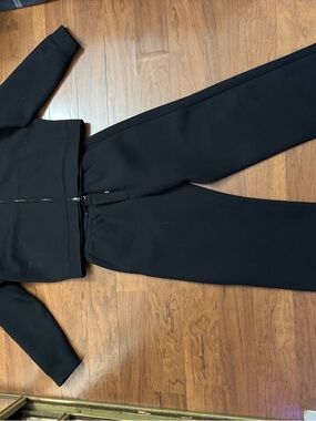 H&M Black Relaxed Zip Jacket & Pants Set XXL Top M bottom
